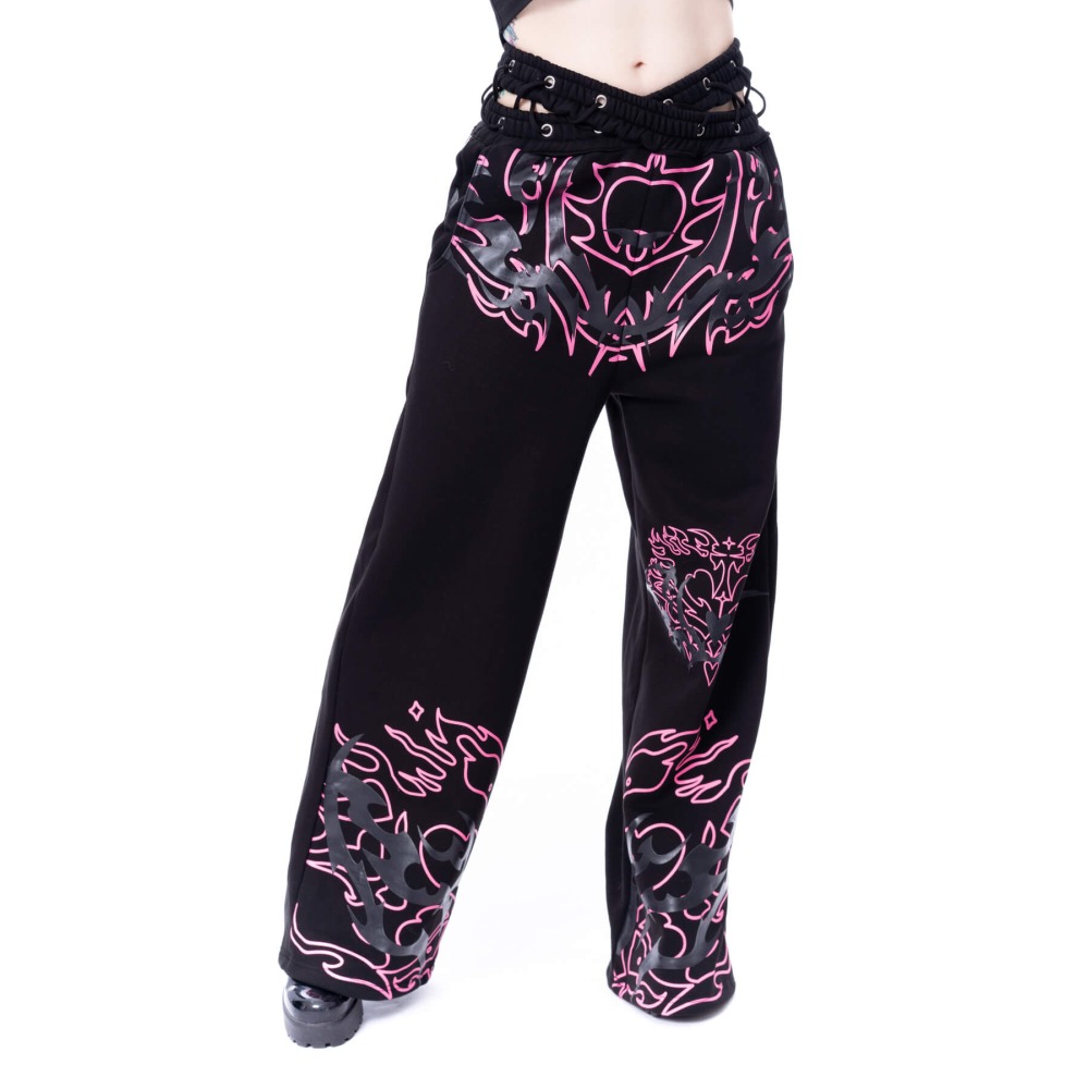 Heartless - Thornchant Pantalon de jogging femme - Noir/Rose